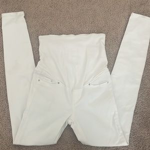 White H&M maternity denim skinny jeans